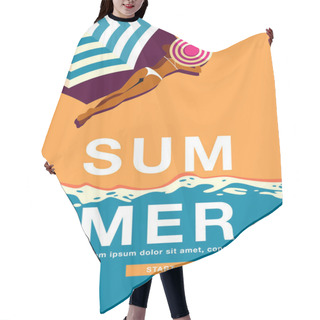 Personality  Summer Holiday, Poster , Banner, Sunshine ,Vector Illustration. Hair Cutting Cape