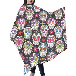 Personality  Day Of The Dead Sugar Skull Seamless Vector Background Hair Cutting Cape