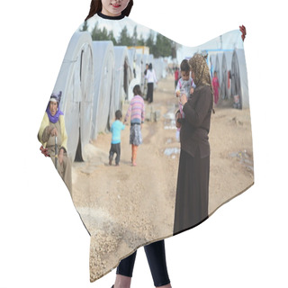 Personality  People In Refugee Camp Hair Cutting Cape