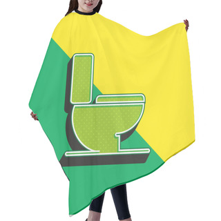 Personality  Bathroom Green And Yellow Modern 3d Vector Icon Logo Hair Cutting Cape
