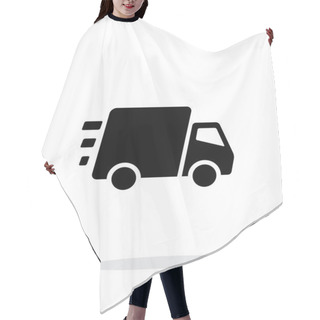 Personality  Fast Delivery Truck Icon On White Background. Hair Cutting Cape