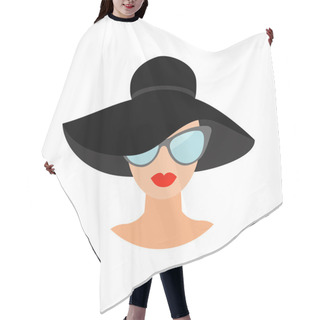 Personality  Woman In Black Hat  Hair Cutting Cape