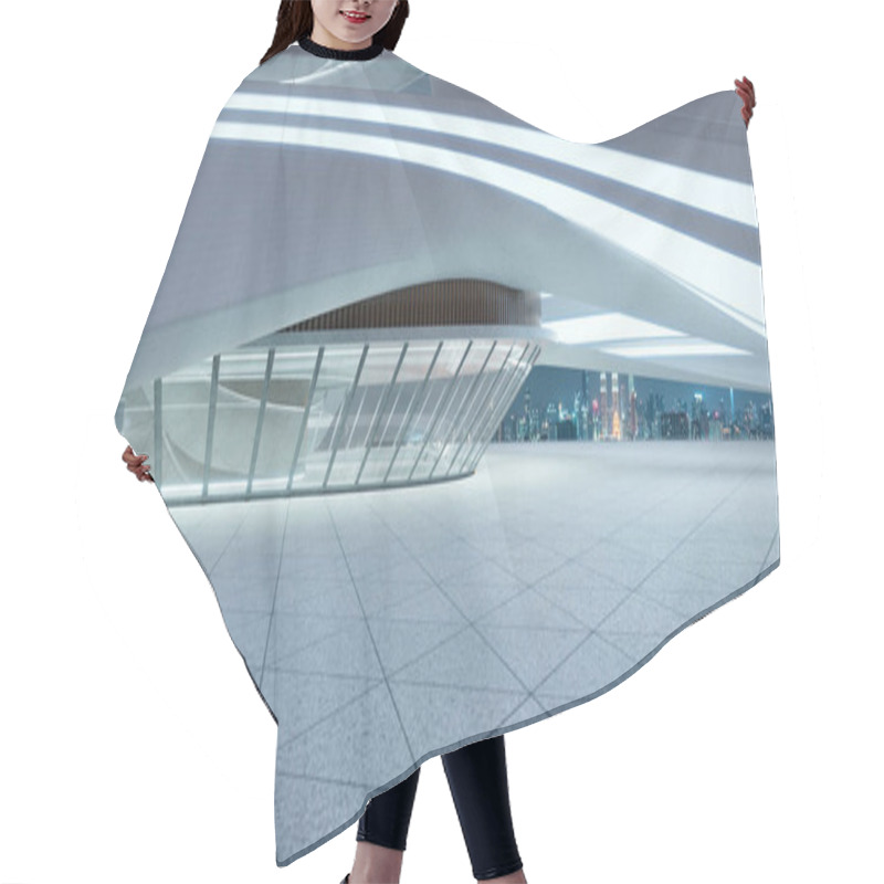 Personality  3D rendering architecture with futuristic streamlined design. Night scene hair cutting cape