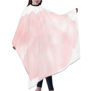 Personality  Abstract Pink Watercolor On White Background.The Color Splashing On The Paper. Hand Drawn Template For Design And Text. Hair Cutting Cape