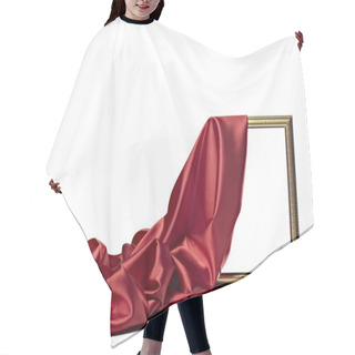 Personality  Silk Satin Fabric Texture Background Wooden Frame Hair Cutting Cape
