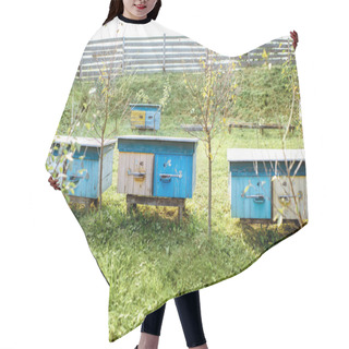 Personality  Apiary With Wooden Beehives Hair Cutting Cape