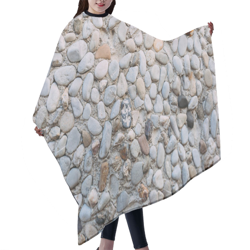 Personality  multicolored handwork textured stone wall, barcelona, spain hair cutting cape