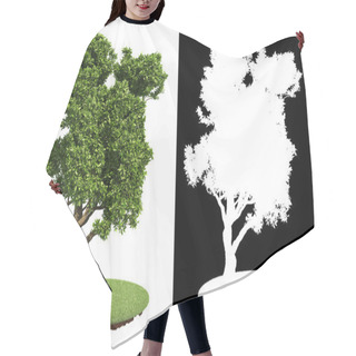 Personality  Decorative Green Tree With Detail Raster Mask. Hair Cutting Cape