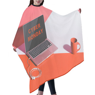 Personality  Coffee, Earphones And Laptop  Hair Cutting Cape
