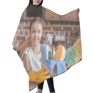 Personality  Girl With Cleaning Supplies Hair Cutting Cape