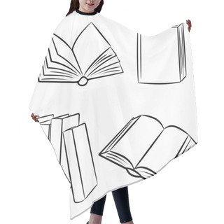 Personality  A Set Of Sketches Of Books. Vector Illustration. Hair Cutting Cape