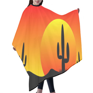 Personality  Desert Sunset With Cactus Plants Hair Cutting Cape