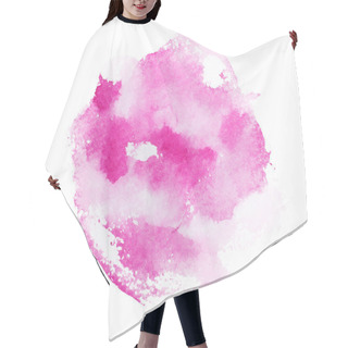 Personality  Abstract Watercolor Aquarelle Hand Drawn Pink Red Art Paint On White Background Hair Cutting Cape
