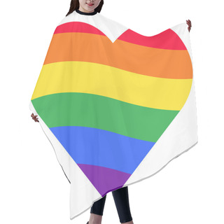 Personality  Rainbow Flag LGBT Symbol On Heart Vector Hair Cutting Cape