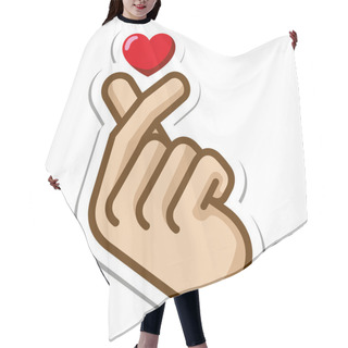 Personality  Icon Korean Sign Of Heart With Hand, Little Korean Heart, Caucasian. Ideal For Educational And Institutional Materials Hair Cutting Cape