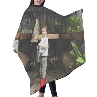 Personality  Little Boy With Watering Can Hair Cutting Cape