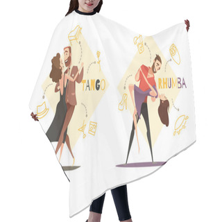 Personality  Dancing Pairs 2 Retro Cartoon Templates  Hair Cutting Cape