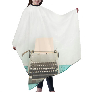 Personality  Writer's Workplace - Wooden Desk With Typewriter   Hair Cutting Cape