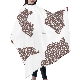 Personality  Country Maps Made Out Of Coffee Beans Illustration Hair Cutting Cape