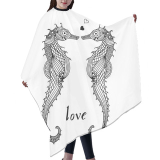 Personality  Stylized Sea Horses Hair Cutting Cape