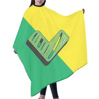 Personality  Angle Arrow Sketch Pointing Down Green And Yellow Modern 3d Vector Icon Logo Hair Cutting Cape