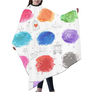 Personality  Watercolor Backgrounds. Hair Cutting Cape