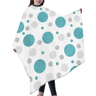 Personality  Teal, Gray And White Polka Dots Pattern Repeat Background Hair Cutting Cape