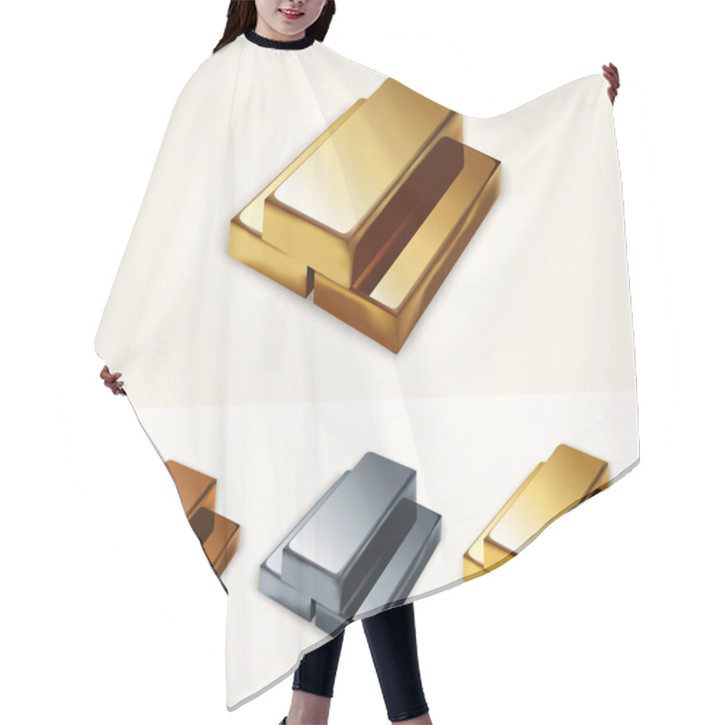 Personality  Vector Illustration Of Gold Bars. Hair Cutting Cape