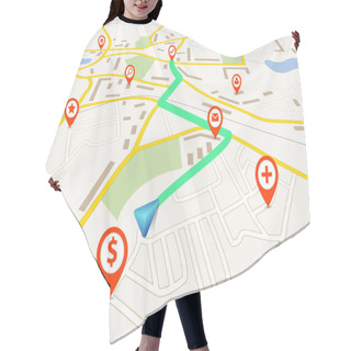 Personality  Navigation Map Hair Cutting Cape