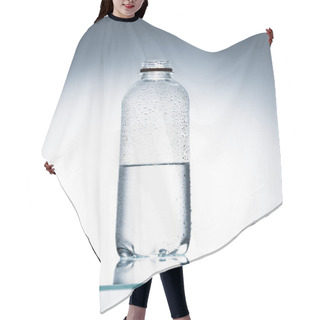 Personality  Half Full Plastic Bottle Of Water On Reflective Surface Hair Cutting Cape