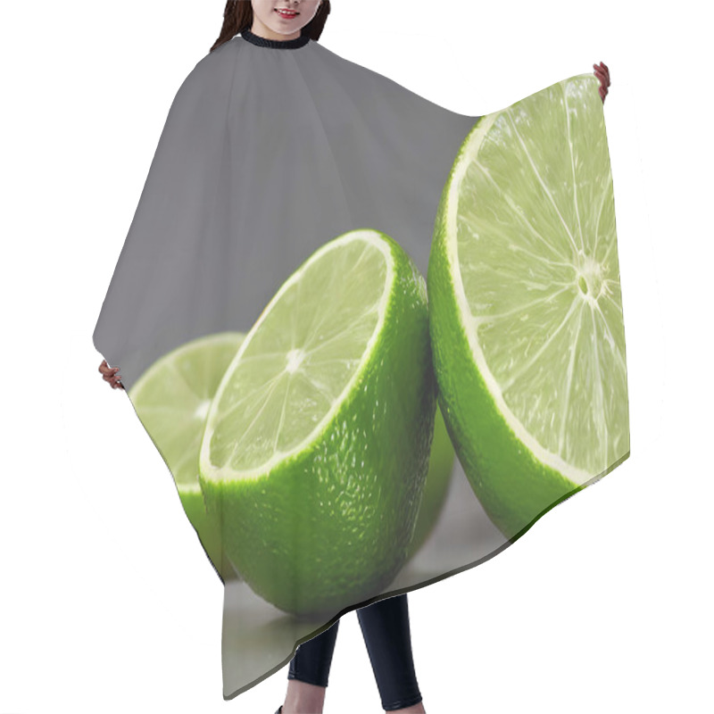 Personality  Photo Of Cut Lime Under Studio Lighting, Cut Lime Closeup Hair Cutting Cape