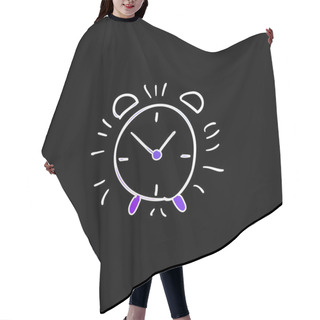 Personality  Alarm Clock Hand Drawn Outline Blue Gradient Vector Icon Hair Cutting Cape