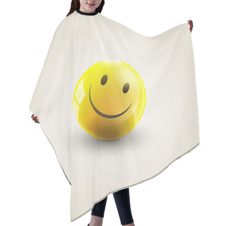 Personality  Vector Illustration Of A Yellow Smile. Hair Cutting Cape