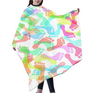 Personality  Footprints Of Different Colors Hair Cutting Cape