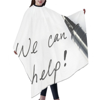 Personality  The Words We Can Help On A White Paper Hair Cutting Cape