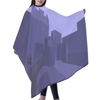 Personality  Vector Game Platforms On Dark Landscape Hair Cutting Cape
