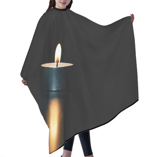Personality  Burning Candle In The Dark With Reflection, Copy Space Hair Cutting Cape