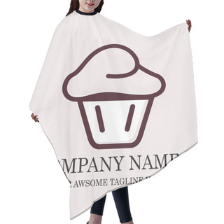 Personality  Cake Bakery Logo Design Vector Template.sweet Shop Logotype Concept Icon. Hair Cutting Cape