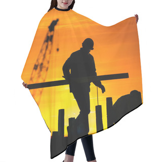 Personality  Silhouette Of Construction Worker  Hair Cutting Cape