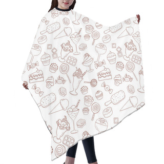 Personality  Seamless Pattern With Sweets Hair Cutting Cape