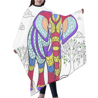 Personality  Hand Drawn Ink Pattern. Coloring Book For Adult Hair Cutting Cape