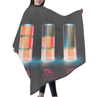 Personality  Battery Charge Status - Vector Illustration Hair Cutting Cape