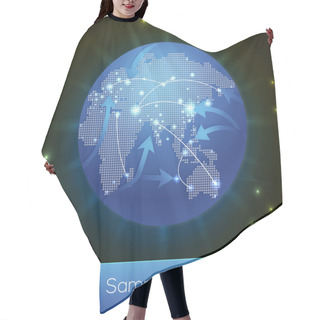 Personality  Vector Airplane Flight Paths Over Earth Globe Hair Cutting Cape