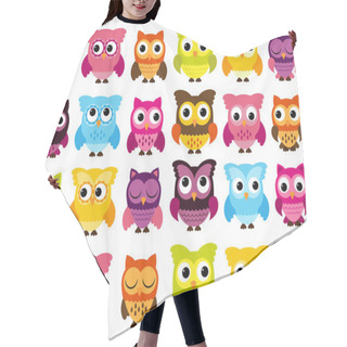 Personality  Vector Collection Of Cute And Colorful Owls Hair Cutting Cape