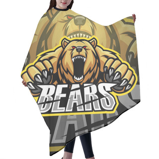 Personality  Modern Professional Angry Bears Mascot Logo Design Hair Cutting Cape