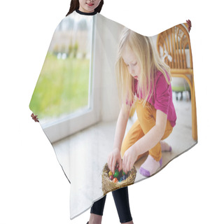 Personality  Girl Playing With Colored Easter Eggs Hair Cutting Cape