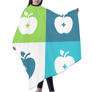 Personality  Apple Flat Four Color Minimal Icon Set Hair Cutting Cape