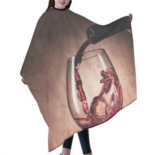 Personality  Red Wine Glass And Bottle Hair Cutting Cape