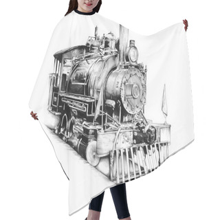 Personality  Old Steam Locomotive Engine Retro Vintage Hair Cutting Cape