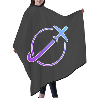 Personality  Airplane Travelling Around Earth Blue Gradient Vector Icon Hair Cutting Cape
